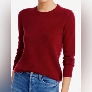 Lord & Taylor Burgundy Maroon 2-Ply Cashmere Crewneck Sweater Vintage Classic